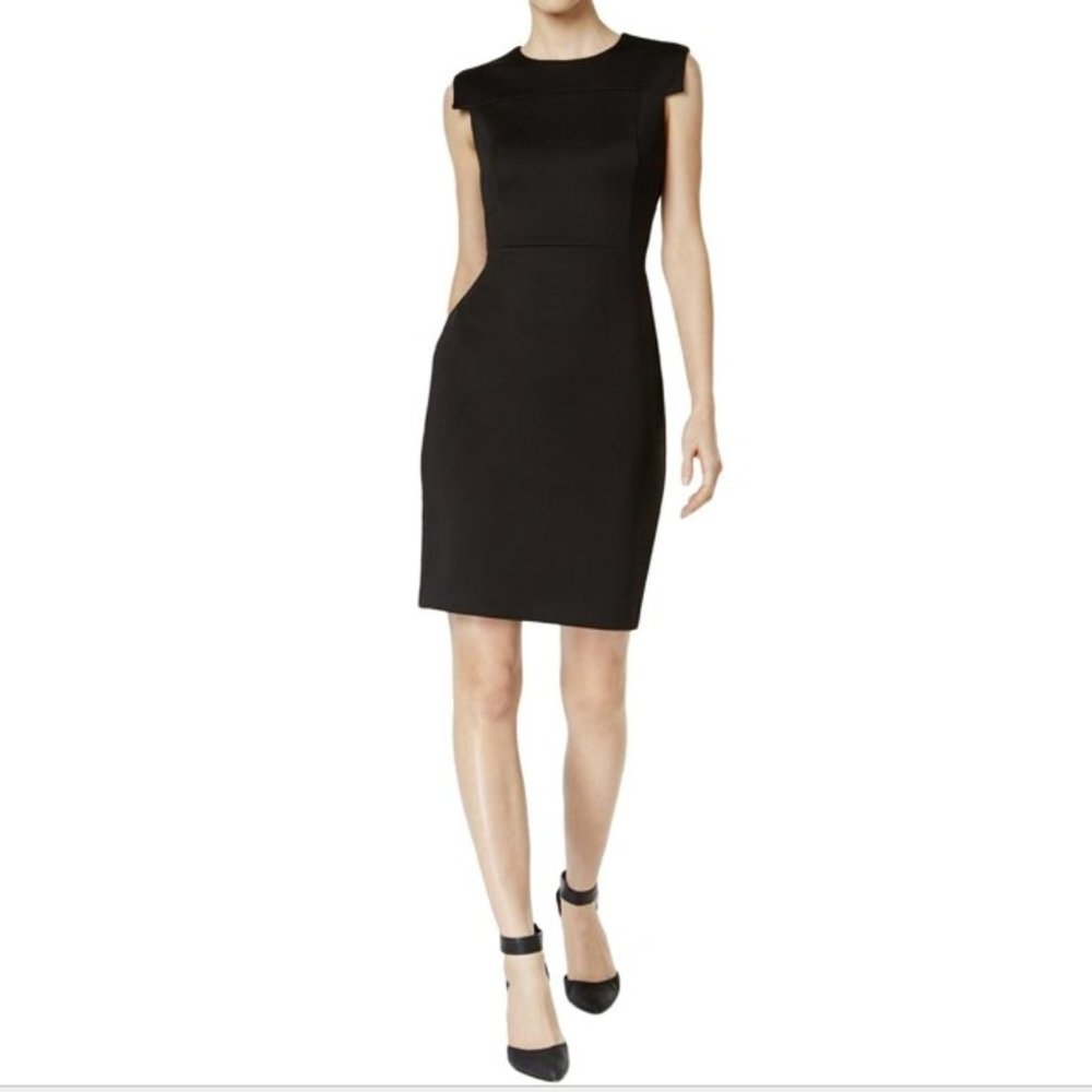 Calvin Klein Sheath Dress with Stylized Armhole and Full Zip Back NWOT Size 6